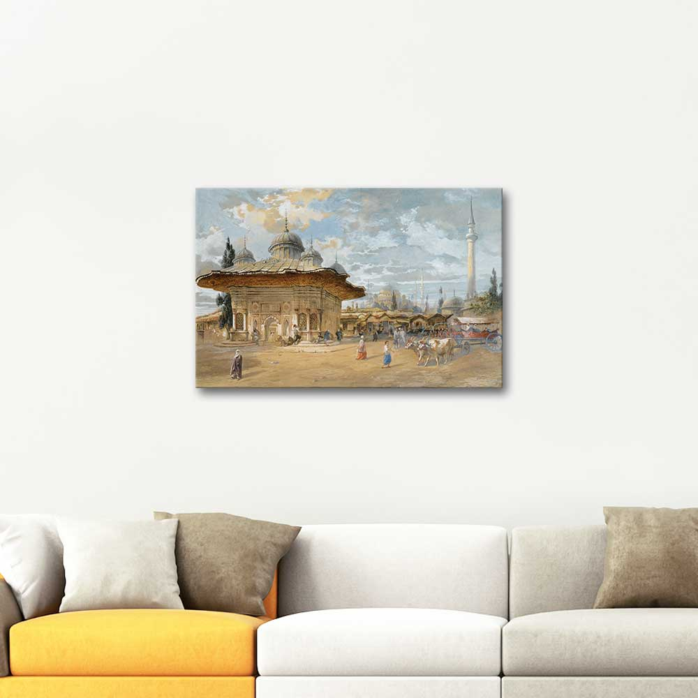 Eugene Flandin The Fountain of Sultan Ahmed III Constantinople Art Print