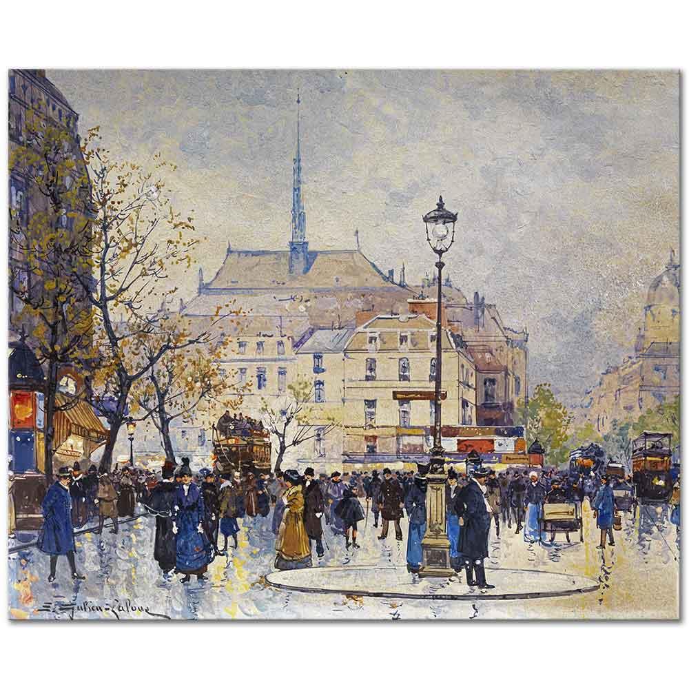 Eugene Galien-Laloue Paris Caddeleri Kanvas Tablo