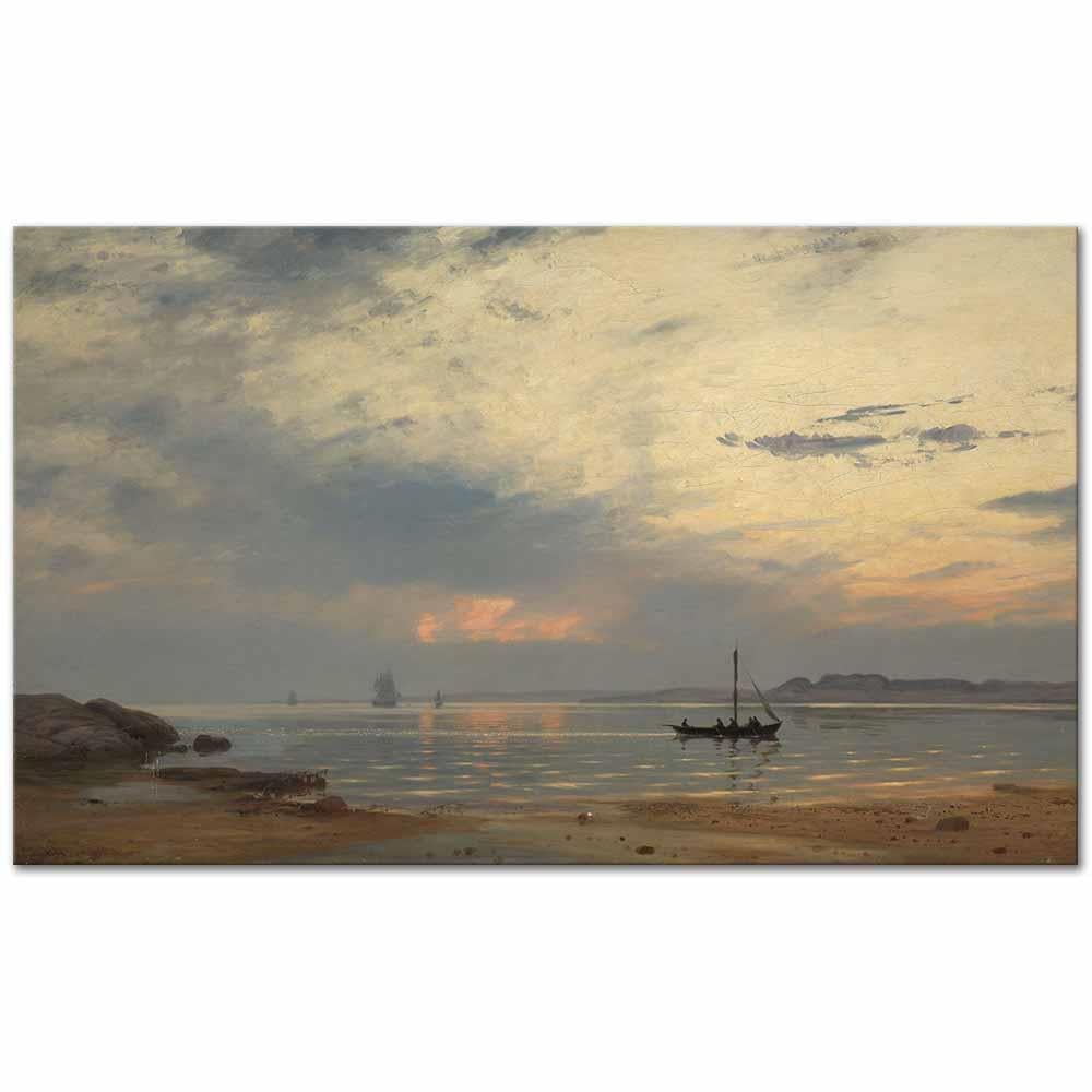 Amaldus Nielsen Hvaler'de Akşam Kanvas Tablo