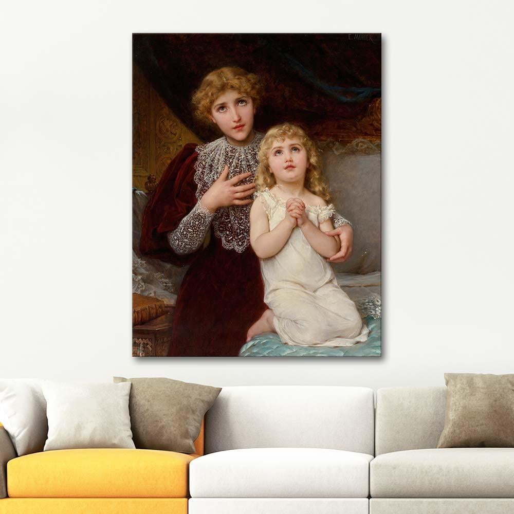 Emile Munier Akşam Duası Kanvas Tablo