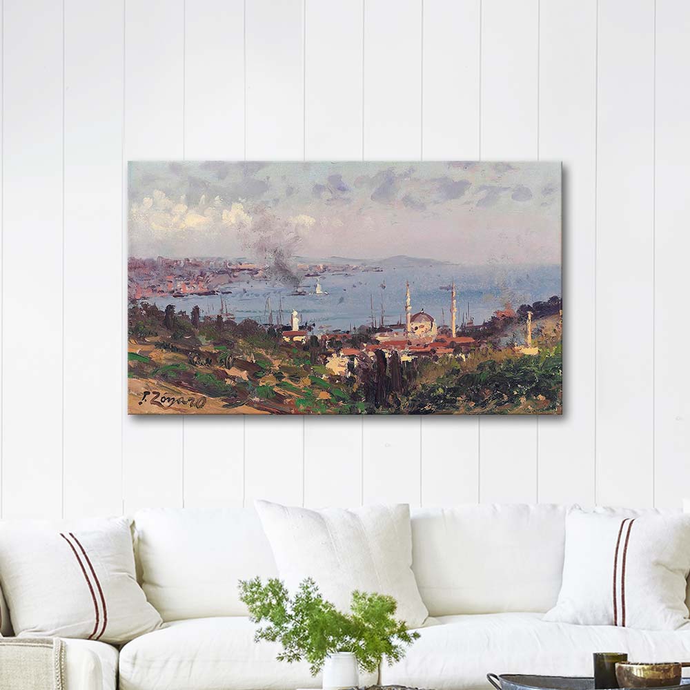 Fausto Zonaro View of Nisantasi with the Dolmabahçe Mosque, Constantinople Art Print