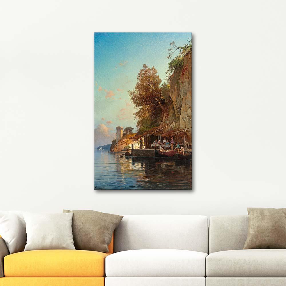 Fisherfolk by the Sea Southern Italy by Hermann David Salomon Corrodi as Art Print