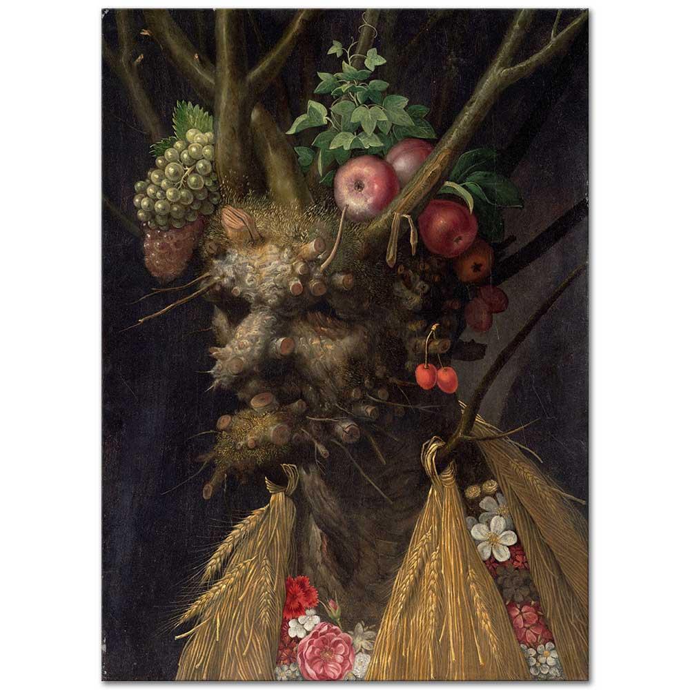 Giuseppe Arcimboldo Bir Kafada Dört Mevsim Kanvas Tablo