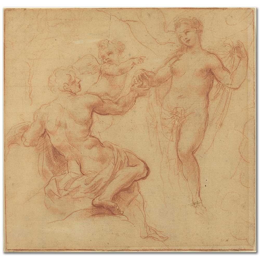 Francesco Albani Paris Venüs'e Elmayı Verirken Kanvas Tablo