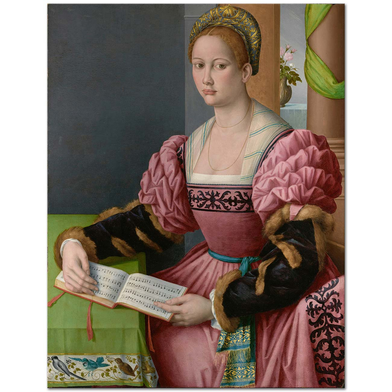 Francesco Bachiacca Portrait of a Woman with a Book of Music Art Print
