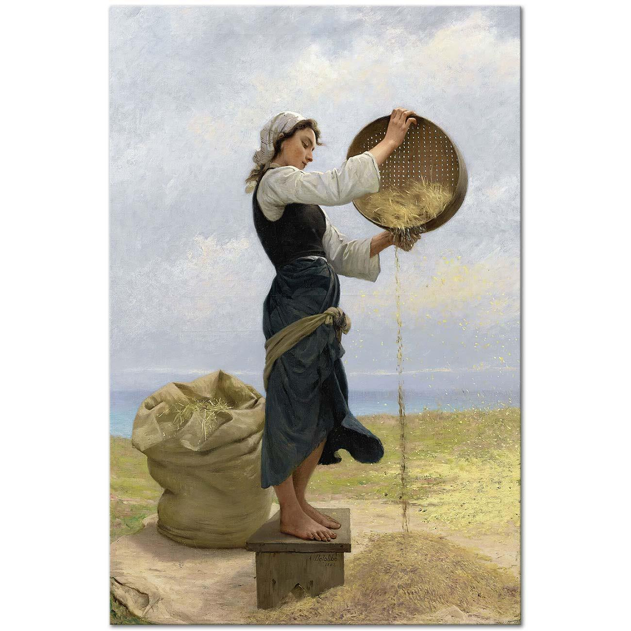 François Alfred Delobbe Woman Sifting Art Print