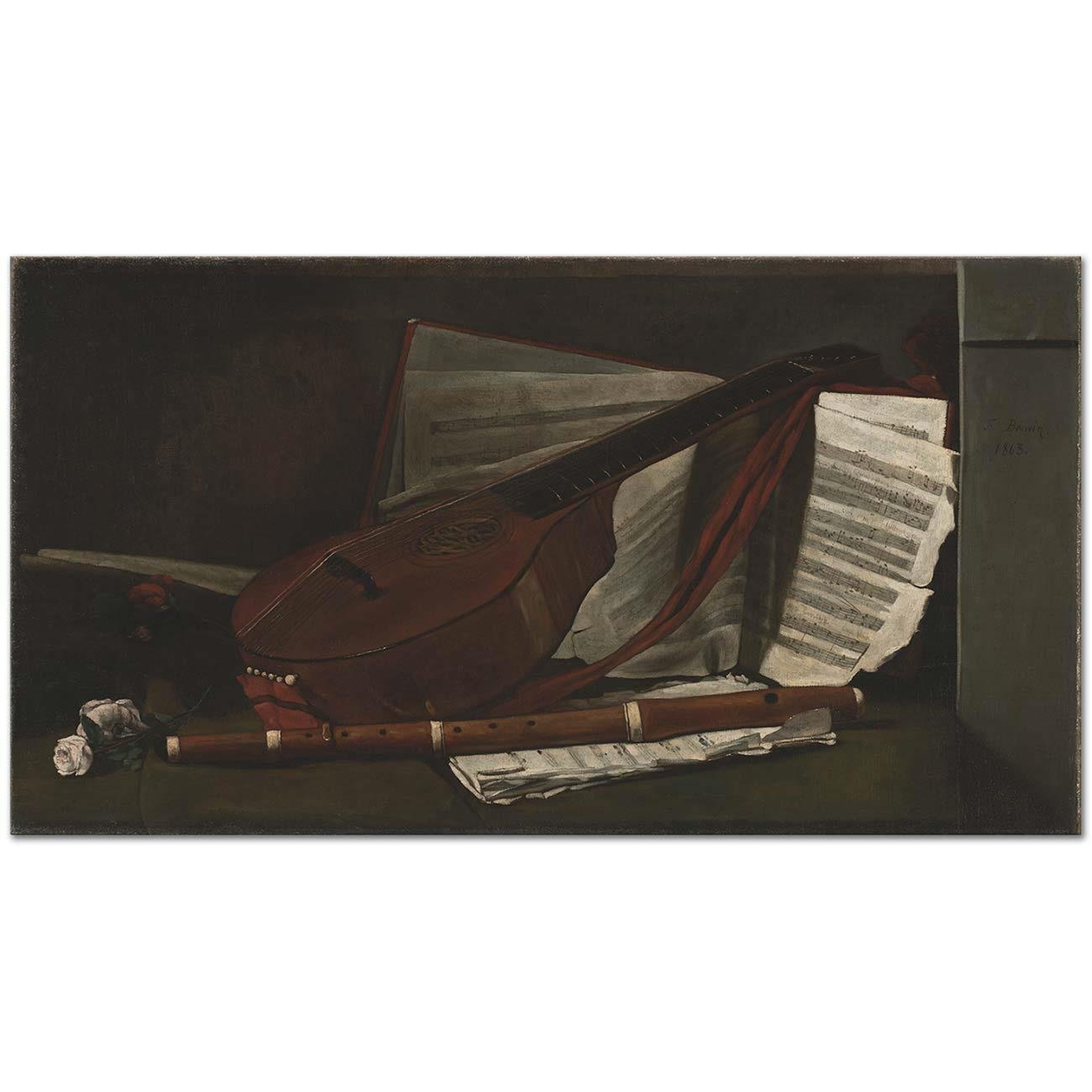 François Bonvin Attributes of Music Art Print