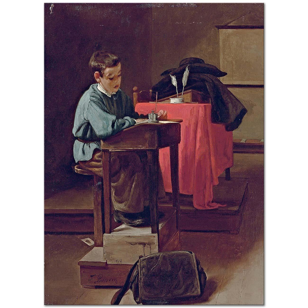 François Bonvin Okulda Kanvas Tablo