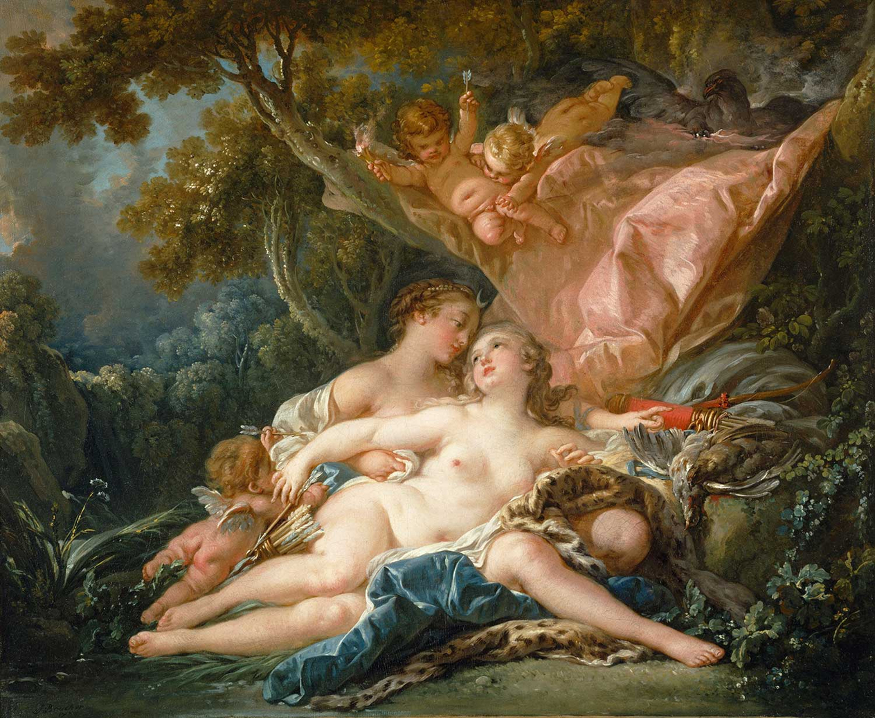 Jupiter in the Guise of Diana and the Nymph Callisto by François Boucher