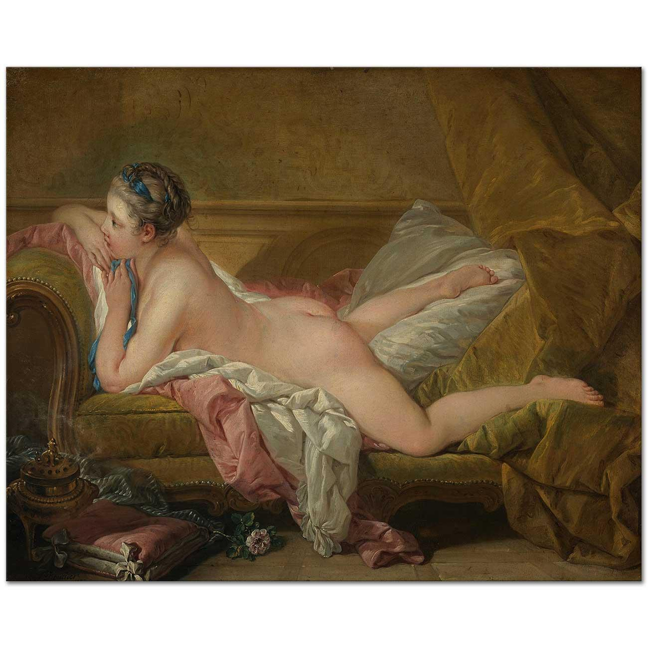 François Boucher Dinlenen Kız Kanvas Tablo
