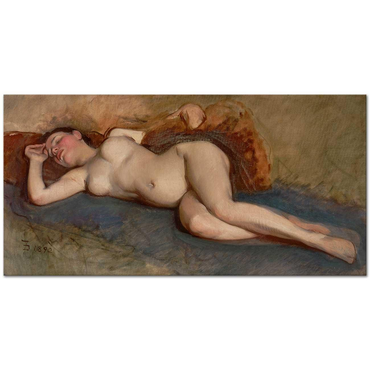 Frank Duveneck Reclining Nude Art Print