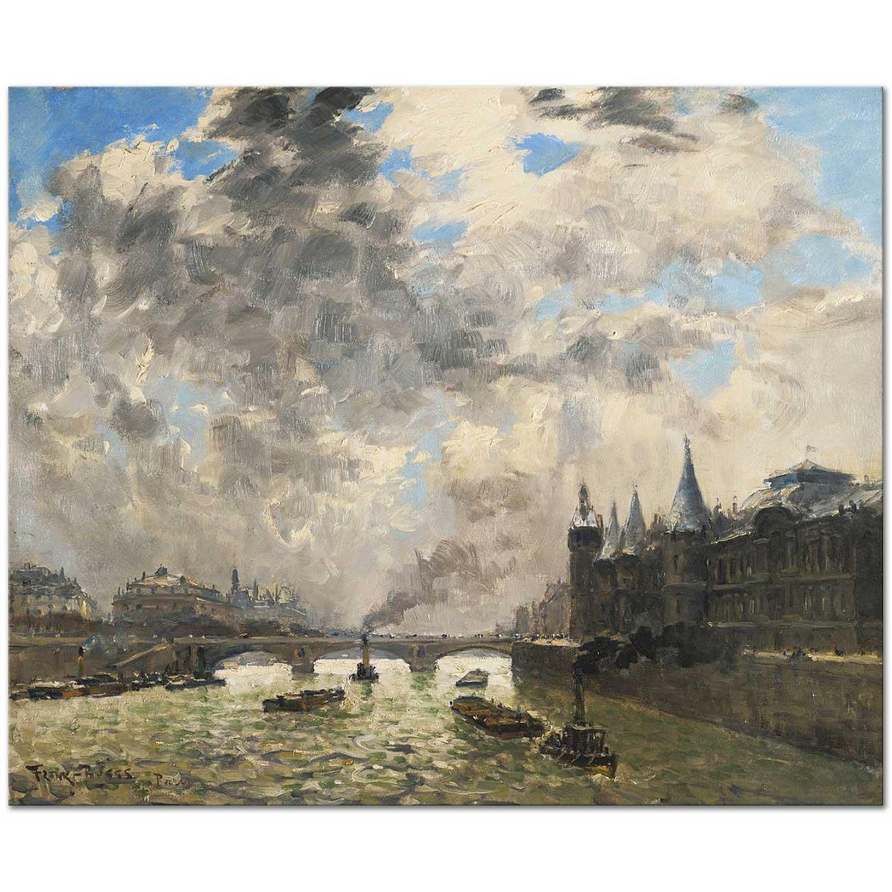 Frank Myers Boggs Sen Nehri Paris Kanvas Tablo