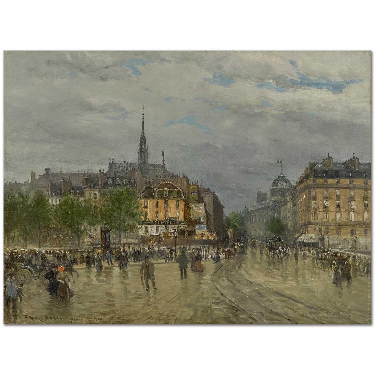 Frank Myers Boggs Paris Manzarası Kanvas Tablo