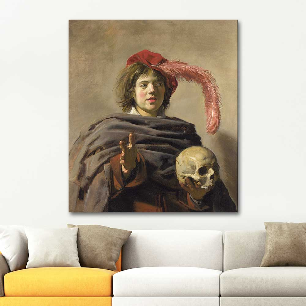 Frans Hals Young Man with a Skull Art Print
