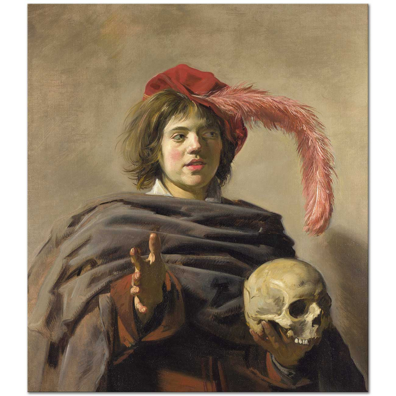Young Man with a Skull by Frans Hals
