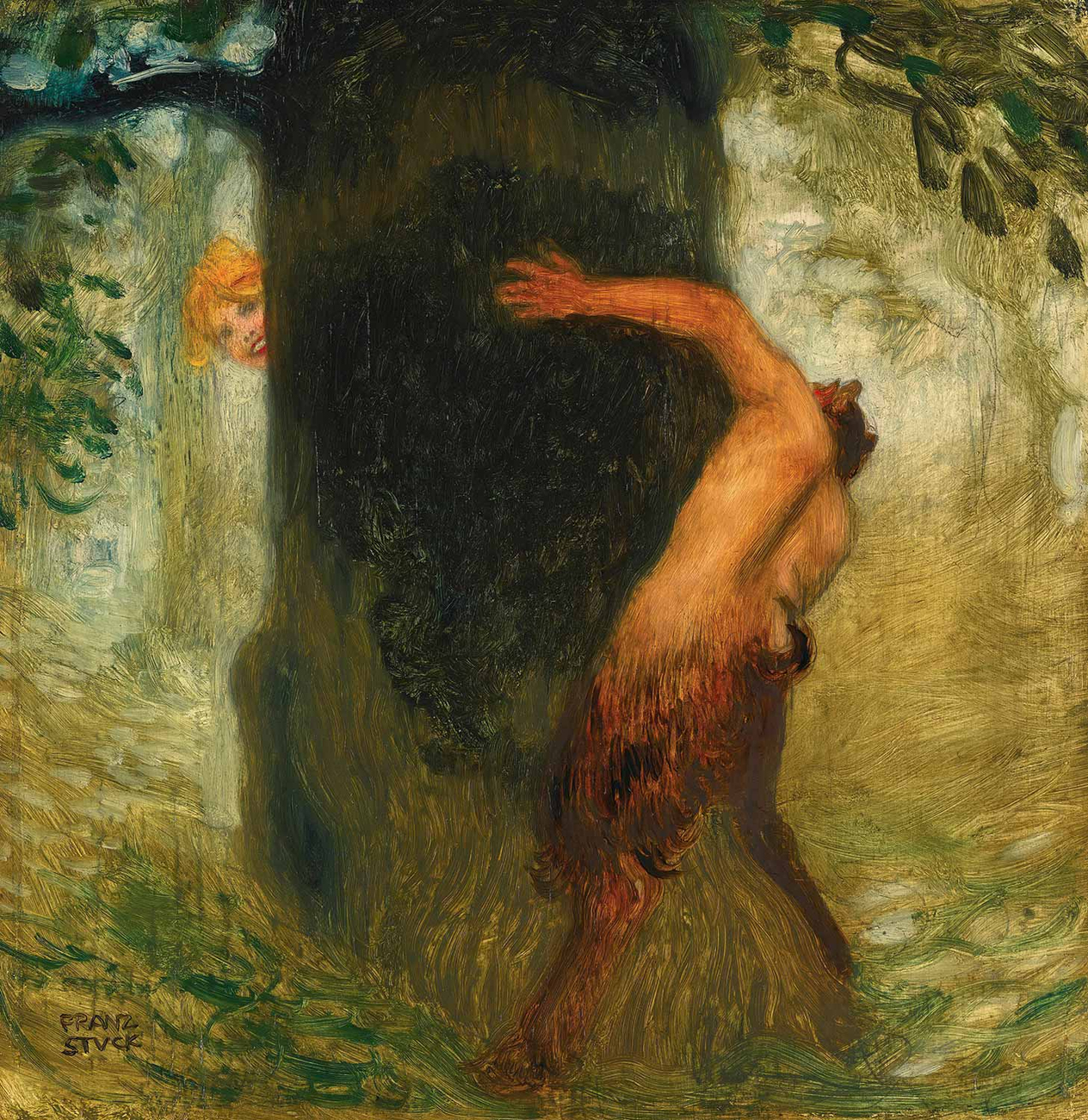 Franz von Stuck Neckerei (The Tease) Art Print