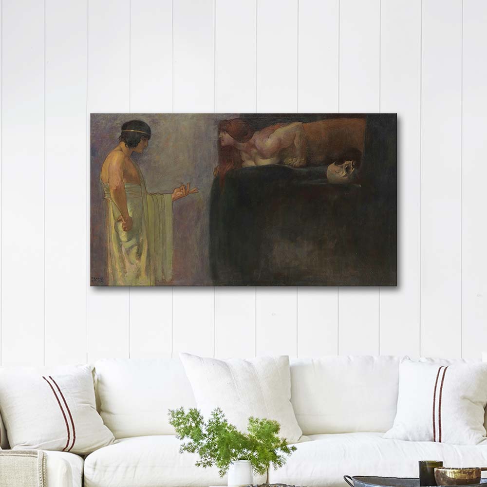 Franz von Stuck Oedipus Solves the Mystery of the Sphinx Art Print