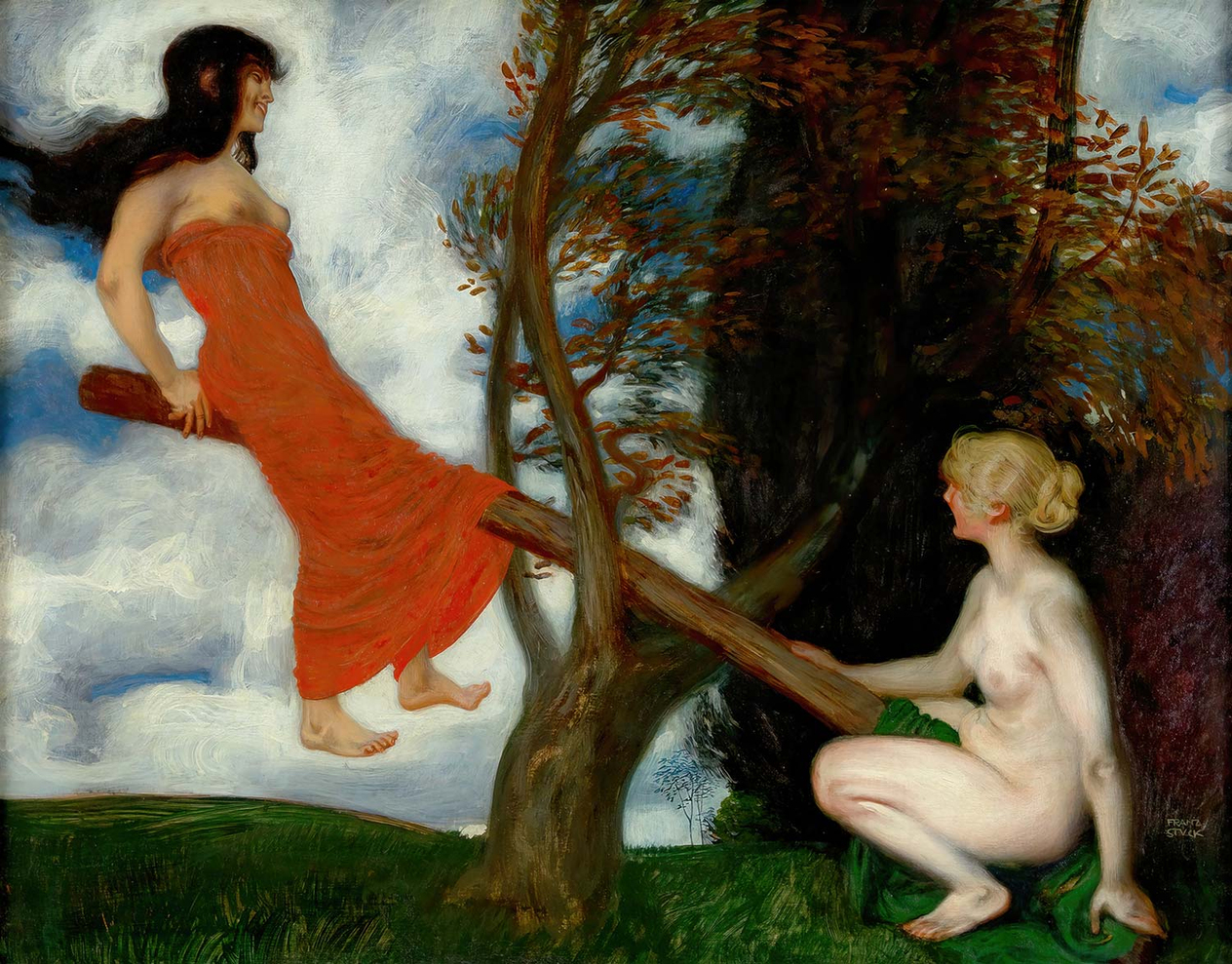 Franz von Stuck The Seesaw Art Print