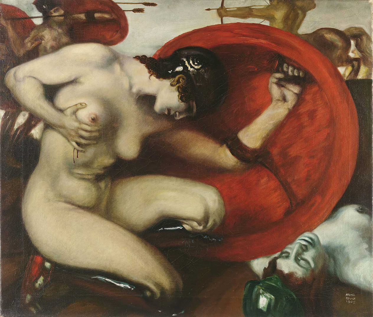 Franz von Stuck Wounded Amazon Art Print