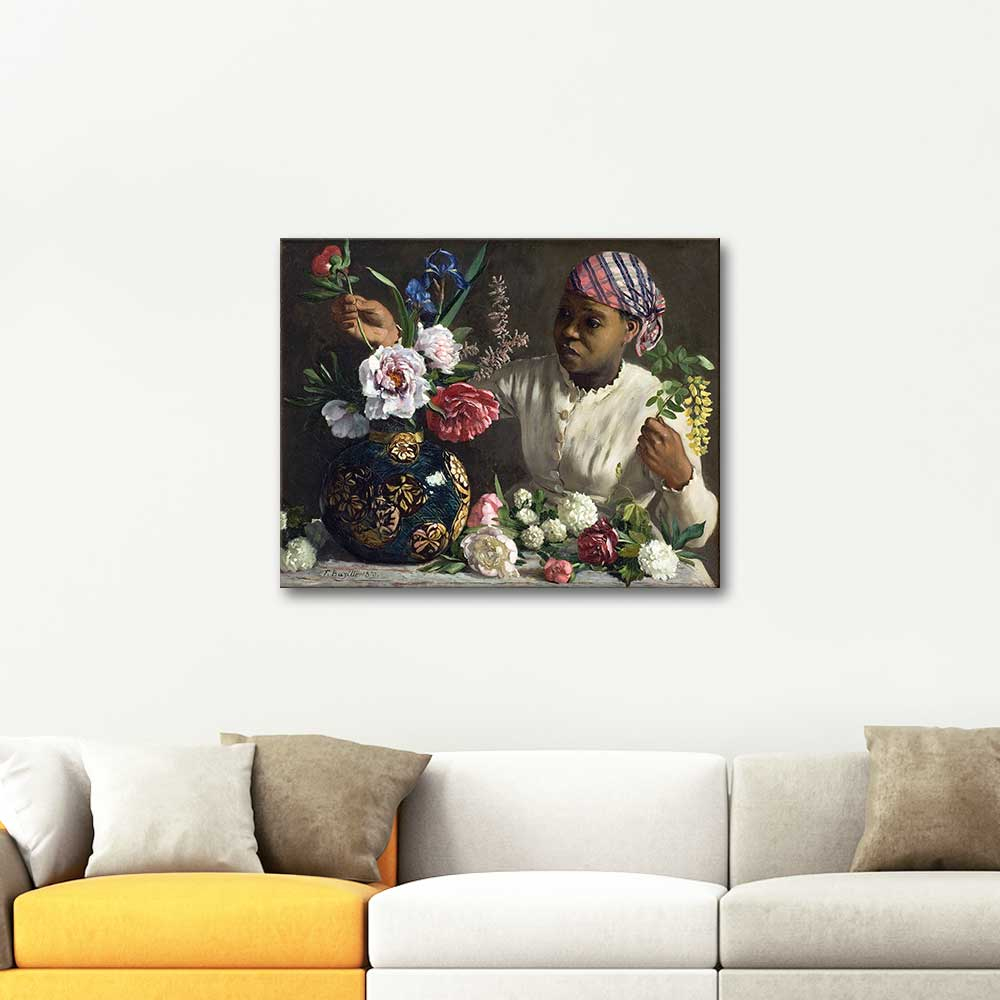 Frederic Bazille Zenci Kadın ve Şakayıklar Kanvas Tablo