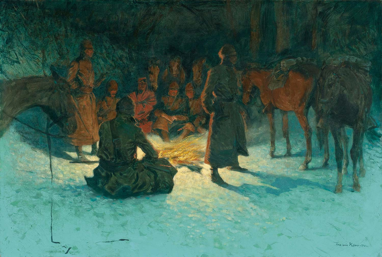 Frederic Remington A Halt In The Wilderness Art Print