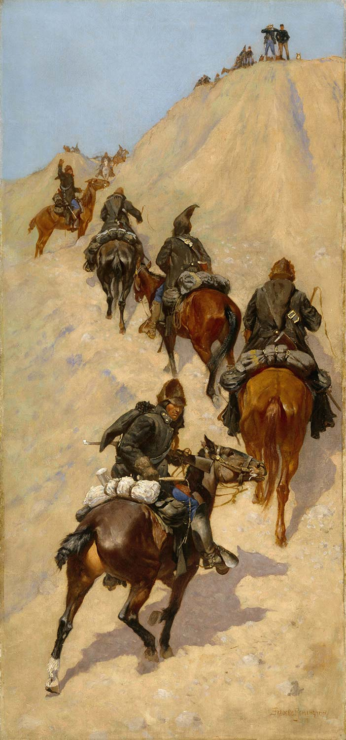 Frederic Remington Scouts Climbing a Mountain Art Print
