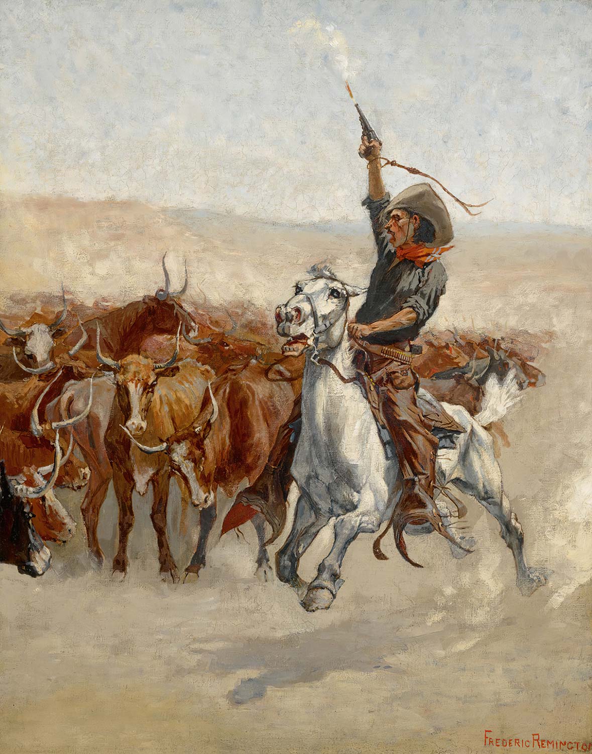Frederic Remington The Round-Up Art Print