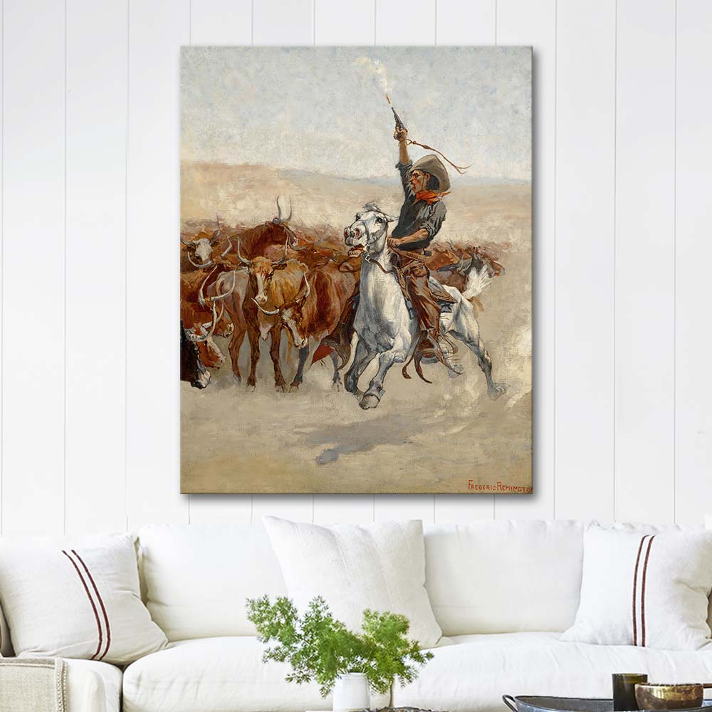 Frederic Remington The Round-Up Art Print