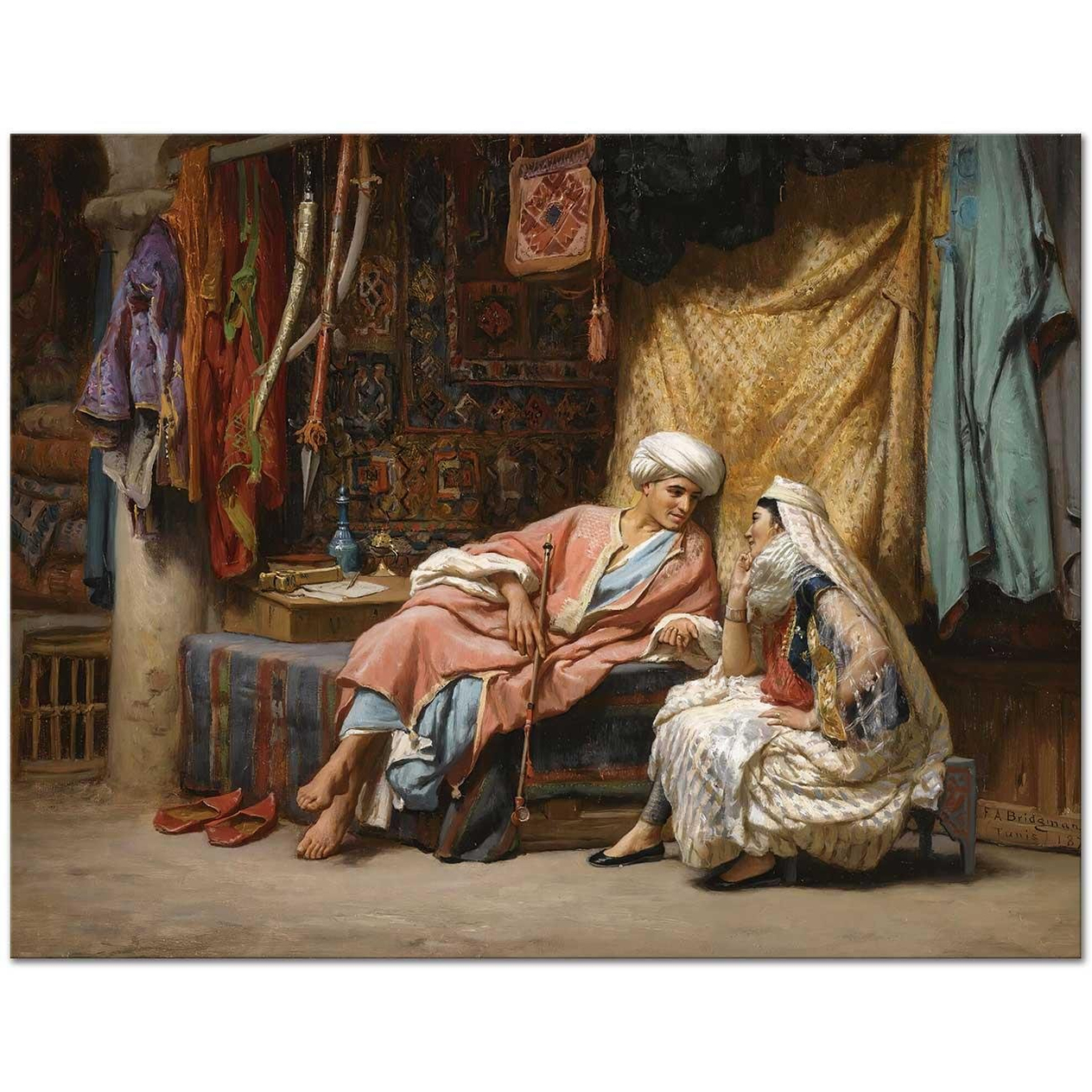 Frederick Arthur Bridgman Günlük Yaşam Tunus Kanvas Tablo