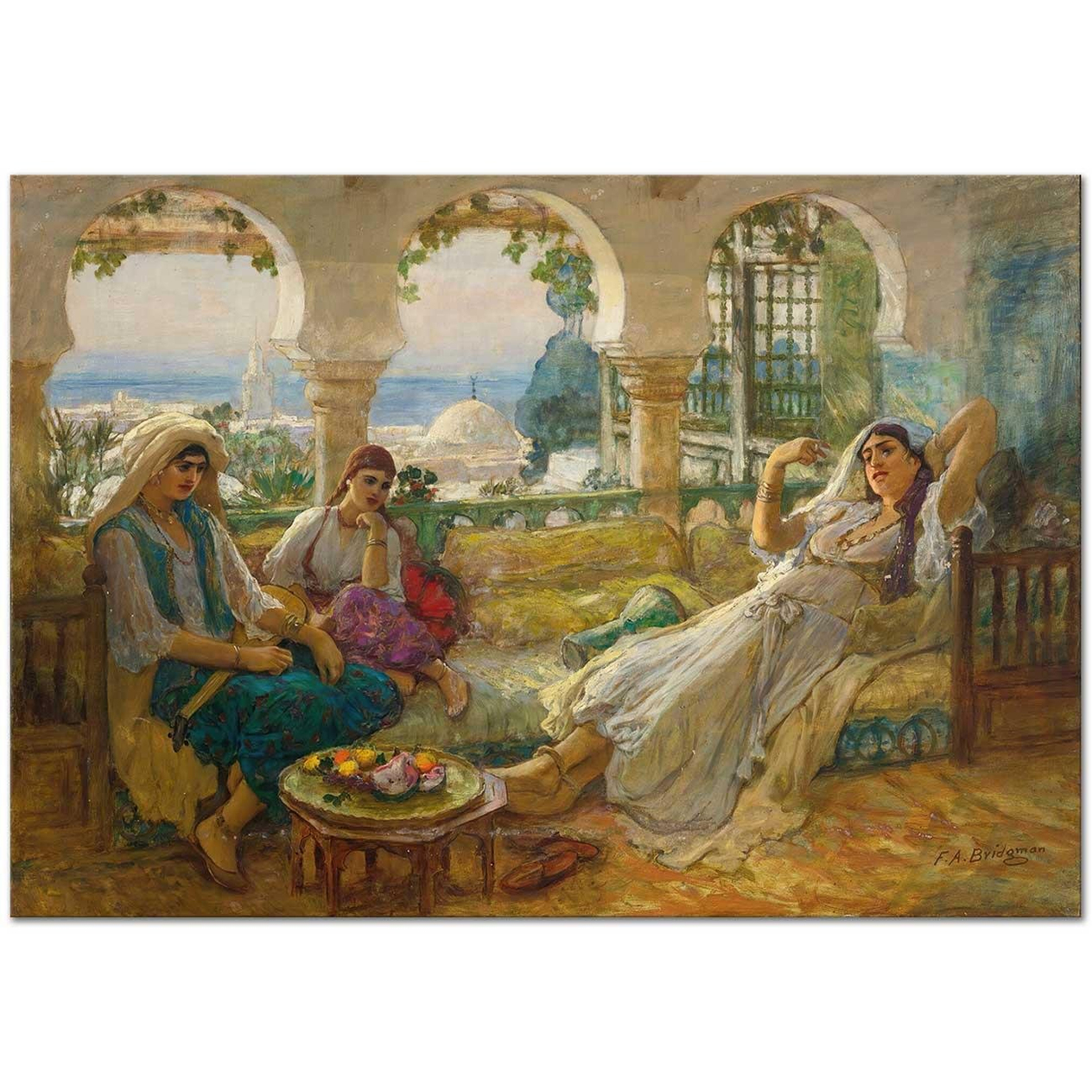 Frederick Arthur Bridgman On The Terrace Art Print