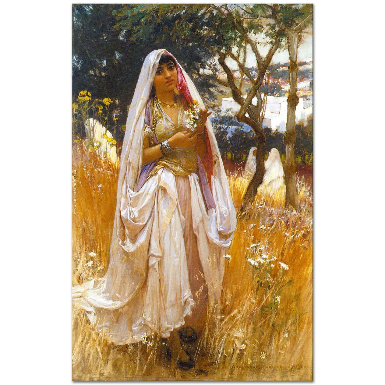 Frederick Arthur Bridgman Magribi Kız Kanvas Tablo