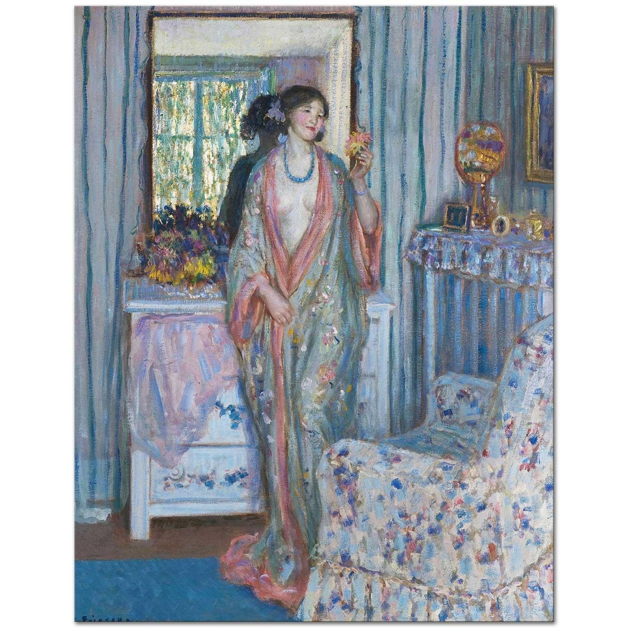 Frederick Carl Frieseke Bornoz Kanvas Tablo