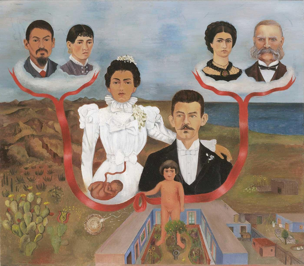 Frida Kahlo Soy Ağacı Kanvas Tablo