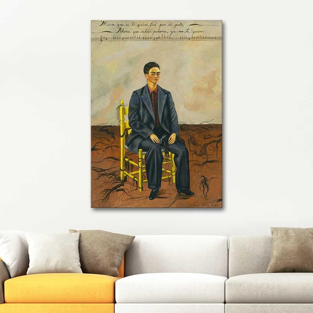 Frida Kahlo Self Portrait with Cropped Hair Art Print