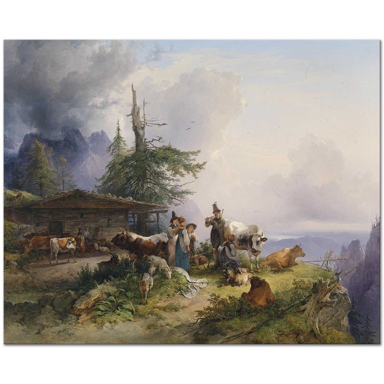 Friedrich Gauermann Alpler Salzburg Kanvas Tablo