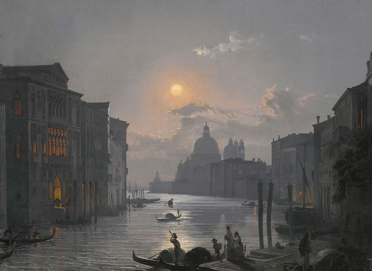 Friedrich Paul Nerly Venice, A View Of The Grand Canal With The Palazzo Cavalli-Franchetti And Santa Maria Della Salute Art Print