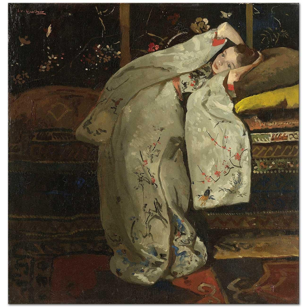 Georg Hendrik Breitner Kimonolu Kız Kanvas Tablo