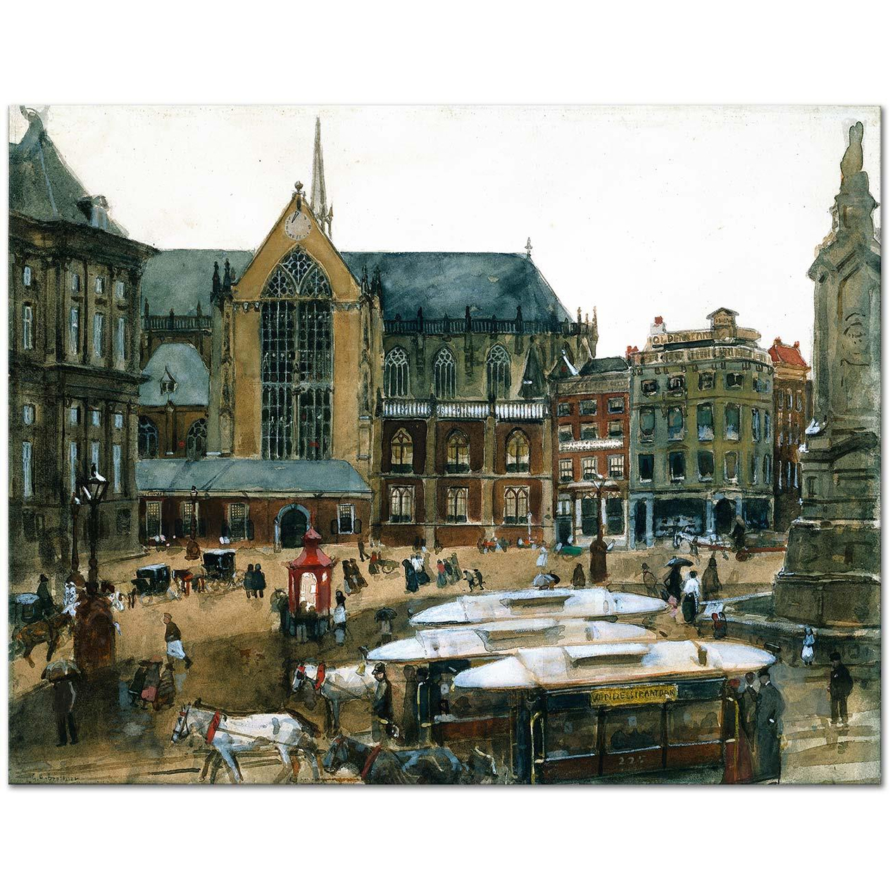George Hendrik Breitner Amsterdam Katedrali Kanvas Tablo