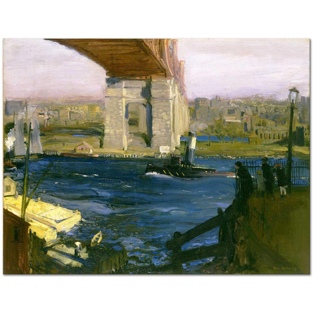 George Wesley Bellows Blackwell Adası Köprüsü Kanvas Tablo