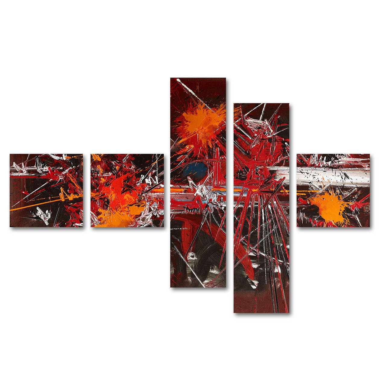 Georges Mathieu Drunk Bird 5 Pieces Canvas Set Art Print