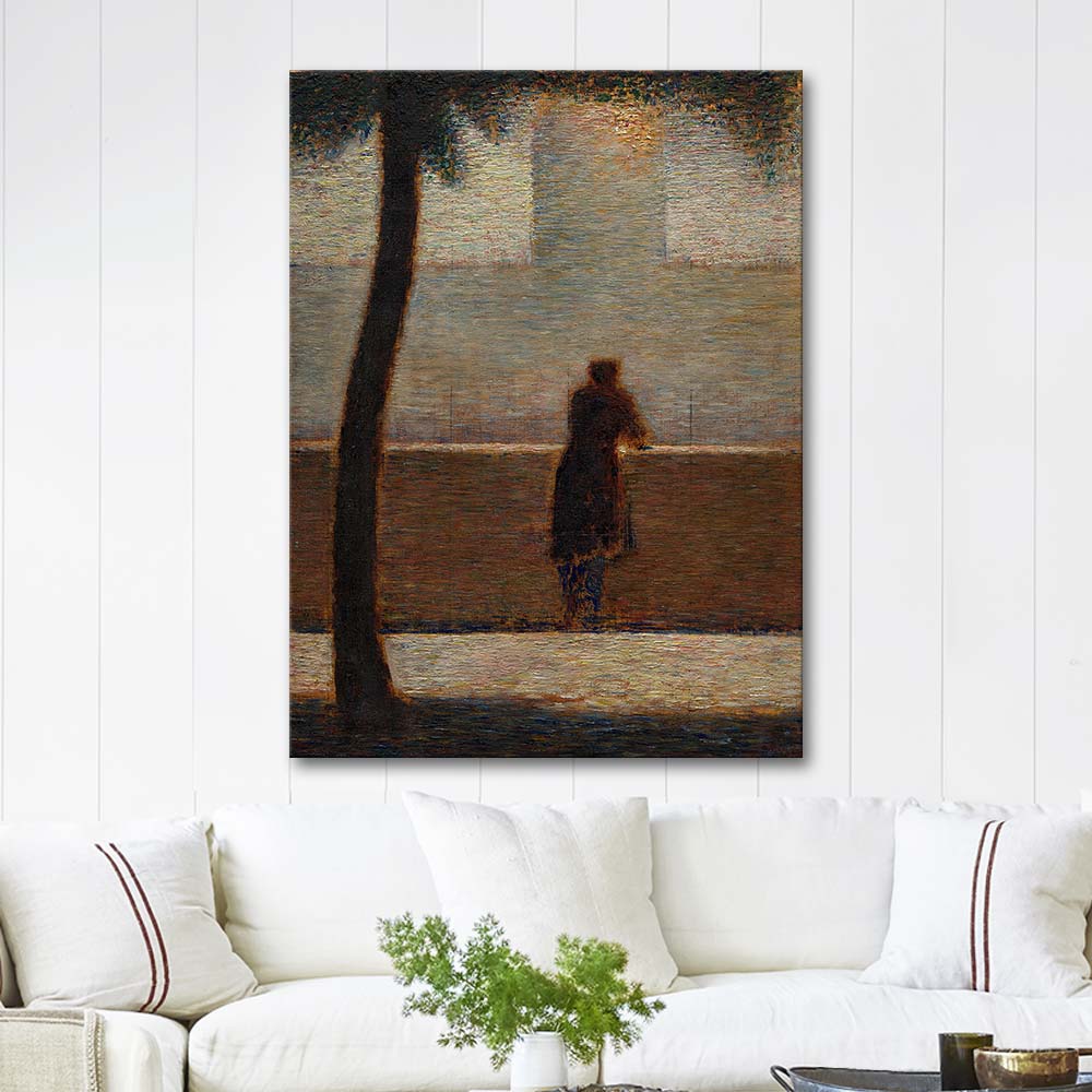 Georges Seurat A Man Leaning on a Parapet Art Print