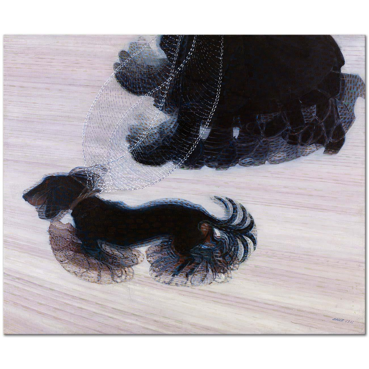 Giacomo Balla Tasmalı Köpeğin Dinamizmi Kanvas Tablo