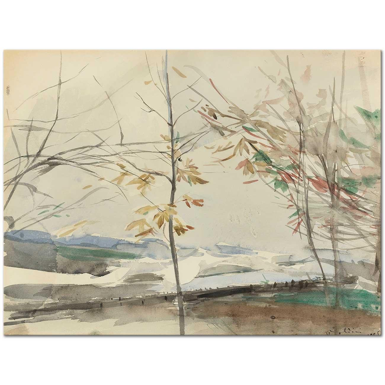 Giovanni Boldini Autumn Landscape With Trees Art Print