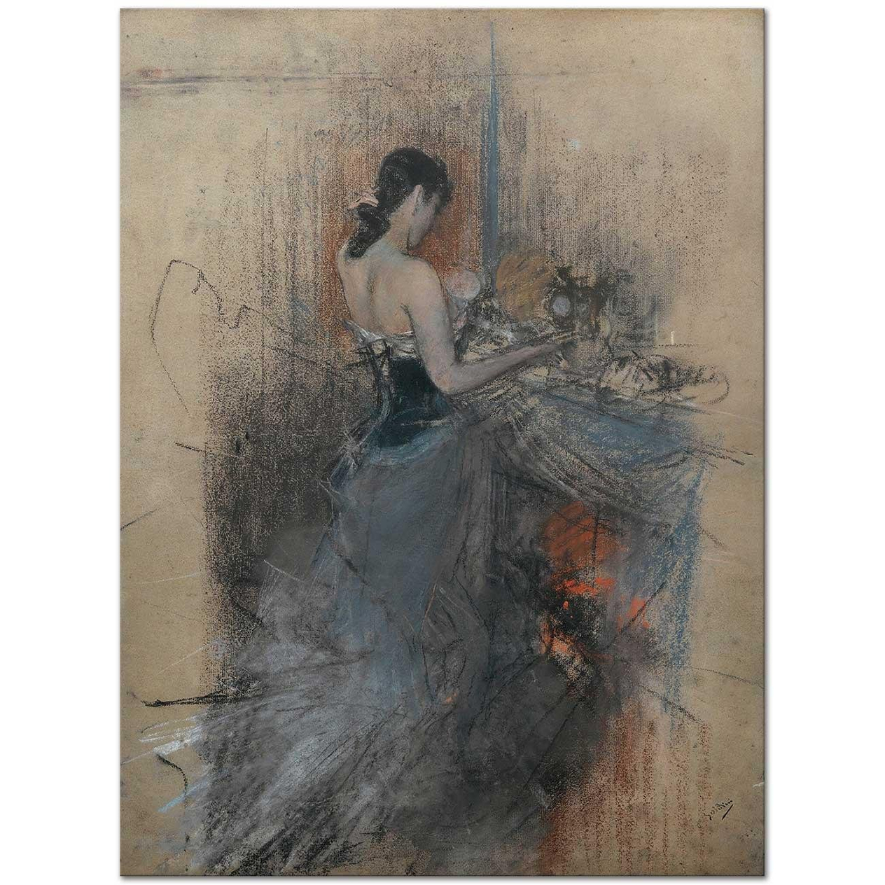 Giovanni Boldini By The Fireside Art Print