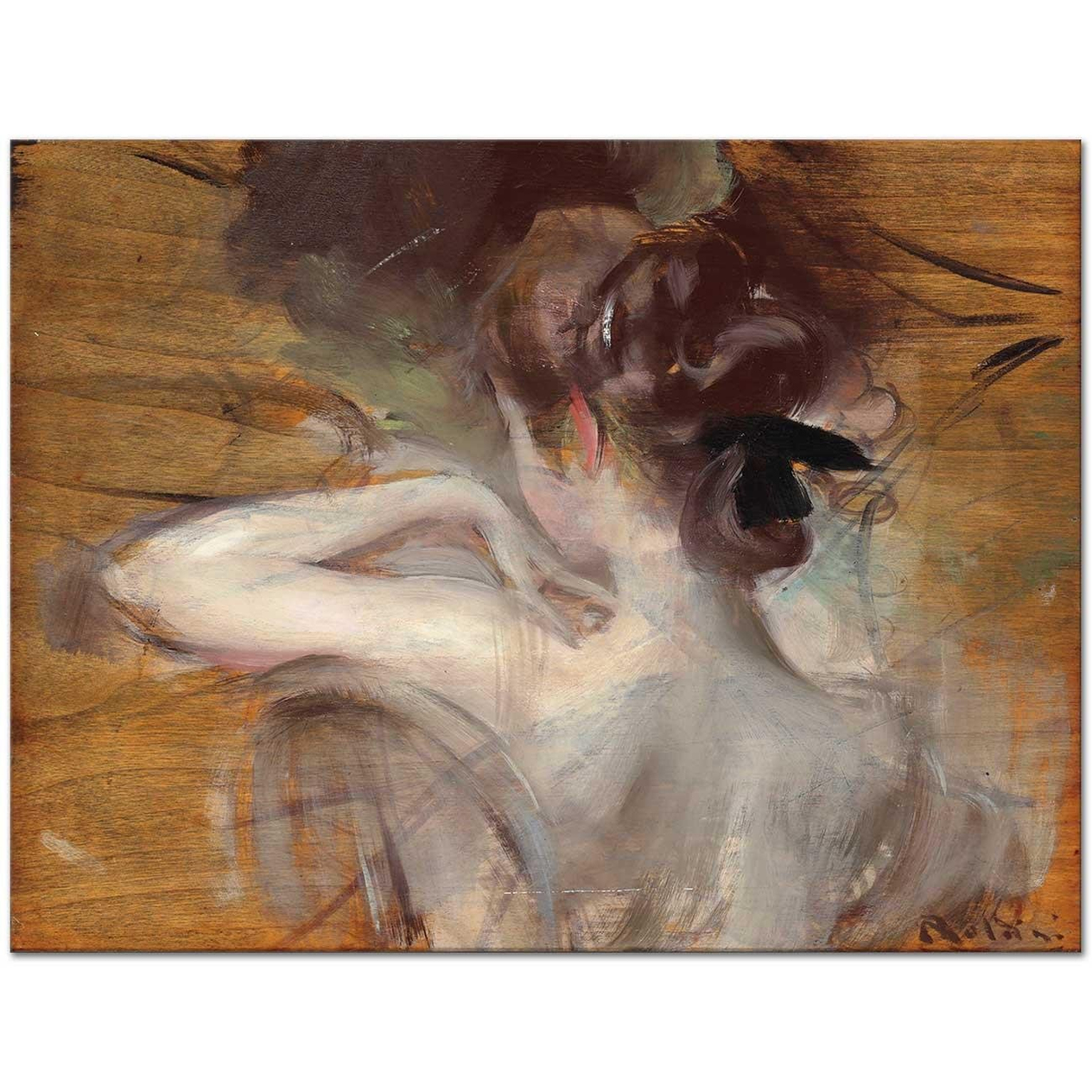 Giovanni Boldini Jeune Girl with a Bun Art Print