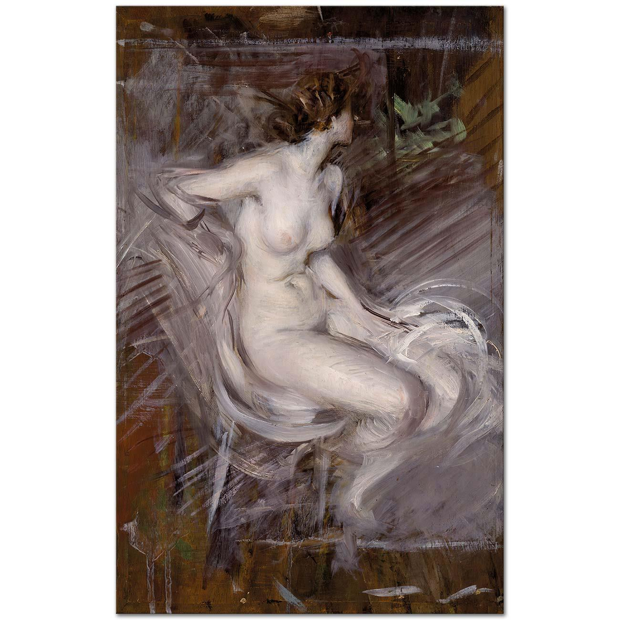 Giovanni Boldini Nudo di Giovane Seduta Art Print