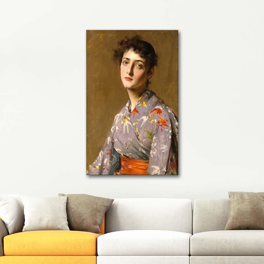 Girl in a Japanese Costume by William Merritt Chase as Art Print