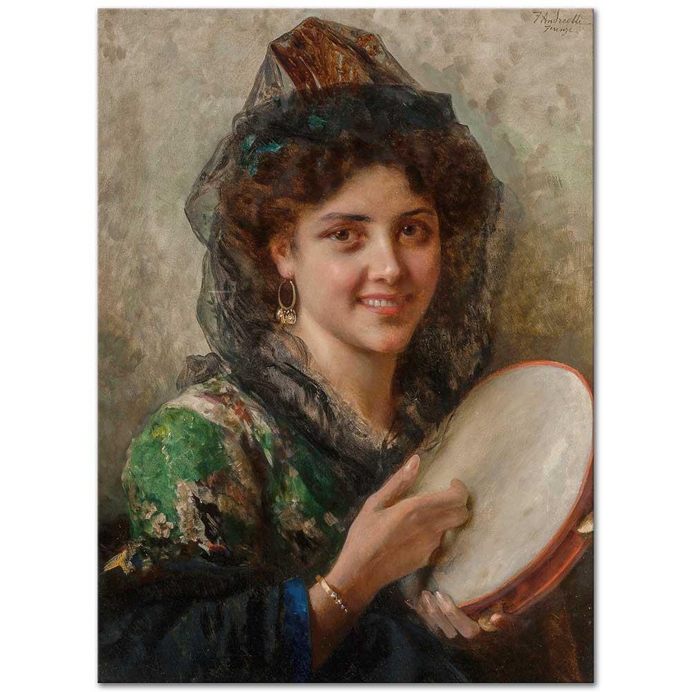 Federico Andreotti Tefli Kız Kanvas Tablo