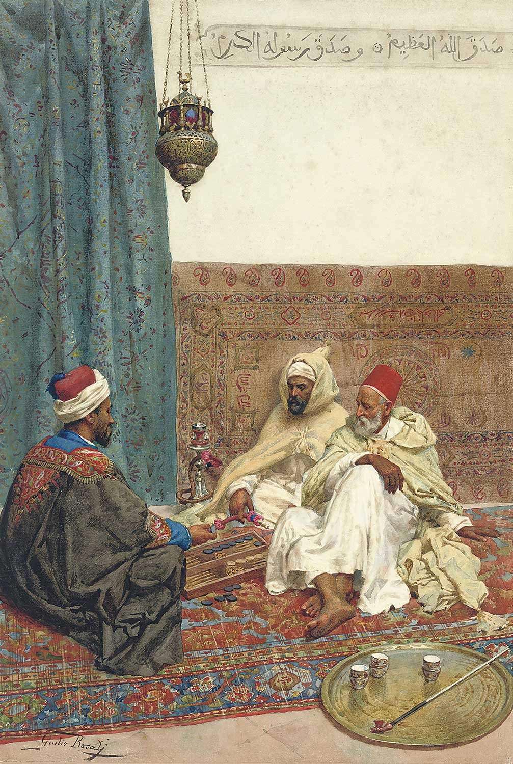 Giulio Rosati A Game of Tavli Art Print