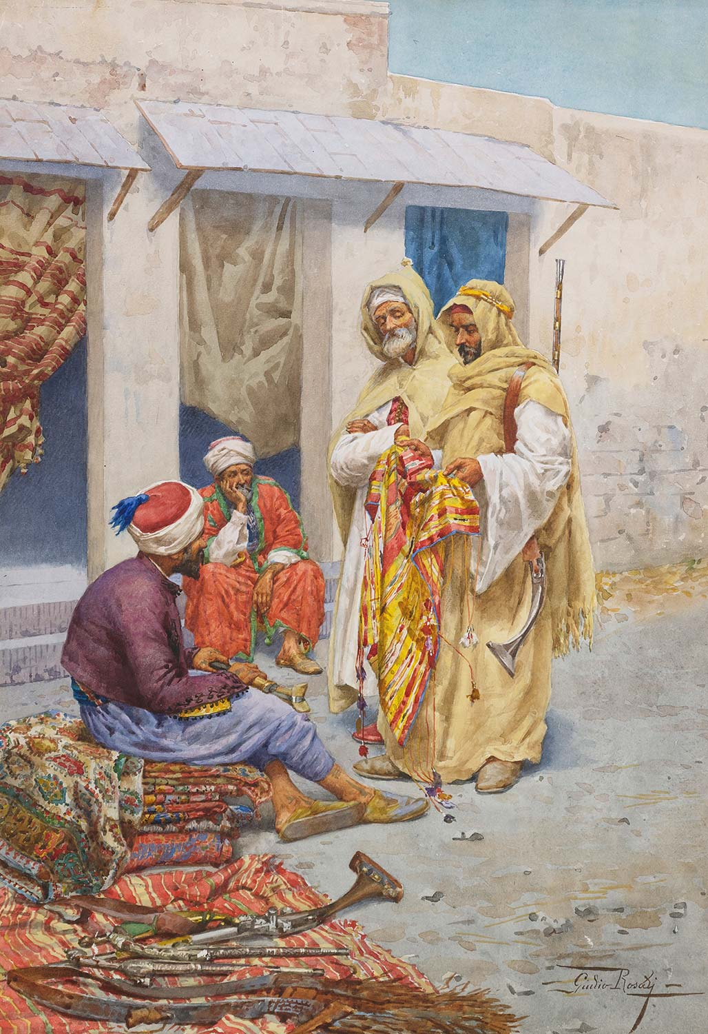 Giulio Rosati The Carpet Seller Art Print